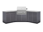NewAge Outdoor Kitchens Aluminum 7-Piece Cabinet Set with 2 Door, Bar, Corner, Grill Cabinet, Platinum Grill, and Countertops-71009-Garage Giant 