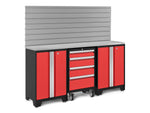 NewAge Garage Cabinets Bold Series 4-Piece Cabinet Set with Tool, Base Cabinets, Slatwall Backsplash and Worktop-63011-Garage Giant 