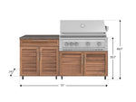 NewAge Outdoor Kitchens Stainless Steel 4-Piece Cabinet Set with Caster and Bar, Grill Cabinet, Performance Grill, and Countertop-72401-Garage Giant 