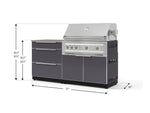 NewAge Outdoor Kitchens Aluminum 4-Piece Cabinet Set with 3 Drawer, Grill Cabinet, Platinum Grill and Countertop-71654-Garage Giant 