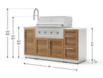 NewAge Outdoor Kitchens Outdoor Grill Island Stainless-Steel Louvered Doors 5-Piece Cabinet Set with Sink, 3 Drawer, Grill Cabinet, Performance Grill and Stainless Steel Countertop - (Liquid Propane) 
