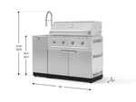 NewAge Outdoor Kitchens Outdoor Grill Island Stainless-Steel 3-Piece Cabinet Set with Sink, Grill Cabinet and Performance Grill-75347-Garage Giant 