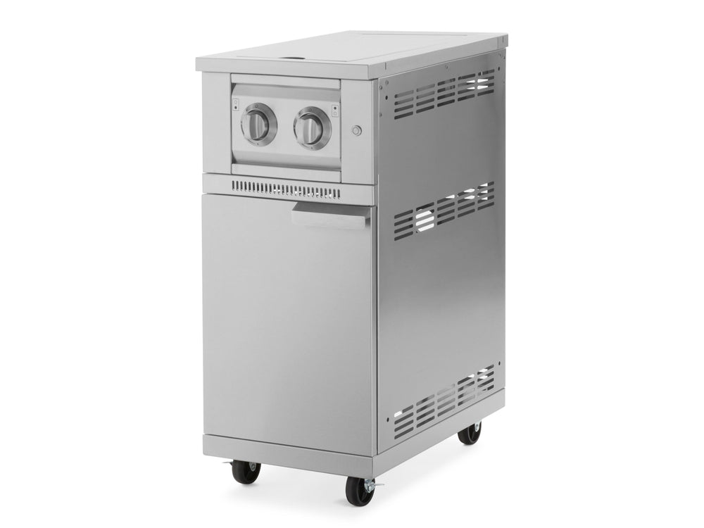 NewAge Outdoor Kitchens Stainless Steel Platinum Dual Side Burner with Cart and Casters-66286-Garage Giant