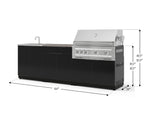 NewAge Outdoor Kitchens Aluminum 5-Piece Cabinet Set with Bar, Sink, Grill Cabinet, Platinum Grill, and Countertop-73416-Garage Giant 
