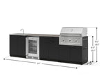 NewAge Outdoor Kitchens Stainless Steel 6-Piece Cabinet Set with Sink, Bar, Grill Cabinet, Performance Grill, Countertop and Glass Door Fridge-73818-Garage Giant 