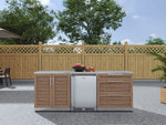 NewAge Outdoor Kitchens Stainless Steel 5-Piece Cabinet Set with 3-Drawer, 2-Door Cabinet, Countertops and Fridge-67586-Garage Giant 