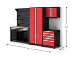 NewAge Garage Cabinets Pro Series 5-Piece Cabinet Set with Tool, Wall Cabinet, Locker, 62 in. Workstation, and Pegboard Accessories Kit-32672-Garage Giant 