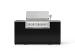 NewAge Outdoor Kitchens Outdoor Grill Island Aluminum 5-Piece Cabinet Set with Sink, 1 Door, Grill Cabinet, Platinum Grill and Stainless Steel Countertop 