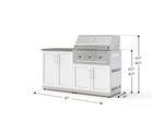 NewAge Outdoor Kitchens Stainless-Steel 4-Piece Cabinet Set with Base, Grill Cabinet, Performance Grill, and Countertop-73554-Garage Giant 