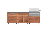 NewAge Outdoor Kitchens Stainless Steel 5-Piece Cabinet Set with Casters and 3 Drawer, Bar, Grill Cabinet, Platinum Grill, Countertop-72634-Garage Giant 