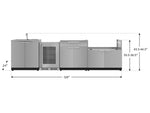 NewAge Outdoor Kitchens Stainless Steel 4-Piece Cabinet Set with Sink, Bar, Grill Cabinet and Fridge-66354-Garage Giant 