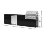 NewAge Outdoor Kitchens Aluminum 7-Piece Cabinet Set with 3-Drawer, Bar, Grill Cabinet, Platinum Grill, Countertops and Stainless Steel Door Fridge-73576-Garage Giant 