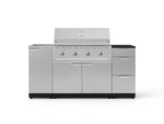 NewAge Outdoor Kitchens Outdoor Grill Island Stainless-Steel 5-Piece Cabinet Set with Sink, 3 Drawer, Grill Cabinet, Performance Grill and Stainless Steel Countertop - (Natural Gas) 
