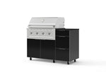 NewAge Outdoor Kitchens Outdoor Grill Island Aluminum 4-Piece Cabinet Set with Casters and 3-Drawer, Grill Cabinet, Performance Grill and Dekton in Sirius Countertop - (Liquid Propane) | Garage Giant 