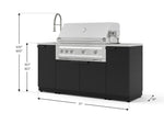NewAge Outdoor Kitchens Outdoor Grill Island Stainless-Steel 5-Piece Cabinet Set with Sink, 1 Door, Grill Cabinet, Platinum Grill and Stainless Steel Countertop 