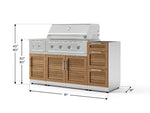NewAge Outdoor Kitchens Outdoor Grill Island Stainless-Steel Louvered Doors 5-Piece Cabinet Set with 3-Drawer, Grill Cabinet, Side Burner and Performance Grill - (Natural Gas) 