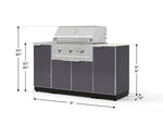 NewAge Outdoor Kitchens Outdoor Grill Island Aluminum 5-Piece Cabinet Set with Sink, 1 Door, Grill Cabinet, Performance Grill and Stainless Steel Countertop - (Liquid Propane) 