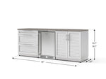 NewAge Outdoor Kitchens Stainless Steel 5-Piece Cabinet Set with 3-Drawer, 2-Door Cabinet, Countertops and Fridge-73864-Garage Giant 