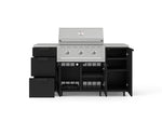 NewAge Outdoor Kitchens Outdoor Grill Island Stainless-Steel 6-Piece Cabinet Set with Casters 1 Door, 3 Drawer, Grill Cabinet, Performance Grill, Countertops 