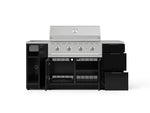 NewAge Outdoor Kitchens Outdoor Grill Island Aluminum 5-Piece Cabinet Set with Sink, 3 Drawer, Grill Cabinet, Performance Grill and Stainless Steel Countertop-70143-Garage Giant 