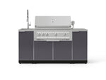 NewAge Outdoor Kitchens Outdoor Grill Island Aluminum 5-Piece Cabinet Set with Sink, 1 Door, Grill Cabinet, Platinum Grill and Stainless Steel Countertop-75374-Garage Giant 