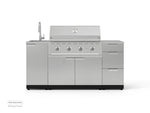 NewAge Outdoor Kitchens Outdoor Grill Island Stainless-Steel 5-Piece Cabinet Set with Sink, 3 Drawer, Grill Cabinet, Performance Grill and Stainless Steel Countertop-74763-Garage Giant 