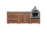 NewAge Outdoor Kitchens Stainless Steel 5-Piece Cabinet Set With Casters and 3 Drawer, Bar, Kamado, Kamado Cabinet, Countertop-72699-Garage Giant 