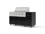 NewAge Outdoor Kitchens Outdoor Grill Island Aluminum 6-Piece Cabinet Set with Casters and 3-Drawer, Grill Cabinet, Performance Grill, Side Burner and Dekton in Sirius Countertop - (Liquid Propane) | Garage Giant 