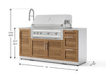 NewAge Outdoor Kitchens Outdoor Grill Island Stainless-Steel Louvered 5-Piece Cabinet Set with Sink, 3 Drawer, Grill Cabinet, Platinum Grill and Stainless Steel Countertop-75582-Garage Giant 