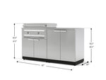 NewAge Outdoor Kitchens Stainless-Steel 4-Piece Cabinet Set with Base, Grill Cabinet, Platinum Griddle and Countertop-75104-Garage Giant 