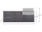 NewAge Outdoor Kitchens Aluminum 5-Piece Cabinet Set With 3 Drawer, Bar, Grill Cabinet, Performance Grill and Countertop-71197-Garage Giant 