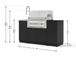 NewAge Outdoor Kitchens Outdoor Grill Island Stainless-Steel 5-Piece Cabinet Set with Sink, 1 Door, Grill Cabinet, Platinum Grill and Stainless Steel Countertop - (Liquid Propane) 