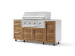 NewAge Outdoor Kitchens Outdoor Grill Island Stainless-Steel Louvered Doors 6-Piece Cabinet Set with Casters 1 Door, 3 Drawer, Grill Cabinet, Performance Grill, Countertops-74922-Garage Giant 