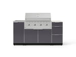 NewAge Outdoor Kitchens Outdoor Grill Island Aluminum 5-Piece Cabinet Set with Sink, 3 Drawer, Grill Cabinet, Performance Grill and Stainless Steel Countertop - (Liquid Propane) 