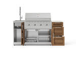 NewAge Outdoor Kitchens Outdoor Grill Island Stainless-Steel Louvered Doors 5-Piece Cabinet Set with Sink, 3 Drawer, Grill Cabinet, Performance Grill and Stainless Steel Countertop - (Liquid Propane) 