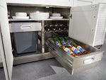 NewAge Outdoor Kitchens Stainless Steel 6-Piece Cabinet Set with Sink, Bar, Grill Cabinet, Platinum Grill, Countertop and Glass Door Fridge-71525-Garage Giant 