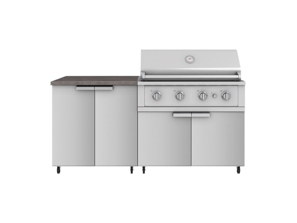 NewAge Outdoor Kitchens Stainless Steel 4-Piece Cabinet Set with Caster and 2 Door, Grill Cabinet, Performance Grill, Countertop-72491-Garage Giant