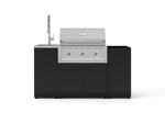 NewAge Outdoor Kitchens Outdoor Grill Island Stainless-Steel 5-Piece Cabinet Set with Sink, 1 Door, Grill Cabinet, Performance Grill and Stainless Steel Countertop - (Natural Gas) 