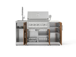 NewAge Outdoor Kitchens Outdoor Grill Island Stainless-Steel 5-Piece Cabinet Set with Sink, 1 Door, Grill Cabinet, Platinum Grill and Stainless Steel Countertop - (Liquid Propane) 