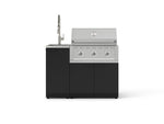 NewAge Outdoor Kitchens Outdoor Grill Island Stainless-Steel 3-Piece Cabinet Set with Sink, Grill Cabinet, and Performance Grill 