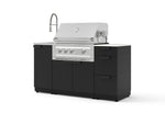 NewAge Outdoor Kitchens Outdoor Grill Island Stainless-Steel 5-Piece Cabinet Set with Sink, 3 Drawer, Grill Cabinet, Platinum Grill and Stainless Steel Countertop - (Liquid Propane) | Garage Giant 