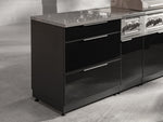 NewAge Outdoor Kitchens Aluminum 7-Piece Cabinet Set with 3-Drawer, Bar, Grill Cabinet, Platinum Grill, Countertops and Stainless Steel Door Fridge-71392-Garage Giant 