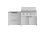 NewAge Outdoor Kitchens Stainless Steel 4-Piece Cabinet Set with Casters and 3 Drawer, Grill Cabinet, Performance Grill, Countertop-72212-Garage Giant 