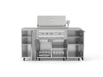 NewAge Outdoor Kitchens Outdoor Grill Island Stainless-Steel 6-Piece Cabinet Set with Casters and 1 Door, Grill Cabinet, Platinum Grill, Countertops 