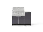 NewAge Outdoor Kitchens Outdoor Grill Island Aluminum 4-Piece Cabinet Set with 1 Door, Grill Cabinet, Performance Grill and Countertop - (Liquid Propane) 