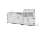 NewAge Outdoor Kitchens Stainless-Steel 5-Piece Cabinet Set with Bar, Sink, Grill Cabinet, Performance Grill, and Countertop-73396-Garage Giant 
