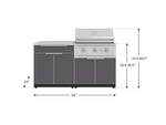 NewAge Outdoor Kitchens Aluminum 4-Piece Cabinet Set with Bar, Grill Cabinet, Performance Grill and Countertop-67281-Garage Giant 