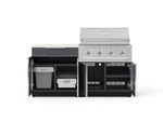 NewAge Outdoor Kitchens Aluminum 4-Piece Cabinet Set with Bar, Grill Cabinet, Performance Grill and Countertop - (Liquid Propane) 