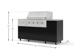 NewAge Outdoor Kitchens Outdoor Grill Island Aluminum 6-Piece Cabinet Set with Casters and 1-Door, Grill Cabinet, Performance Grill, Side Burner, Countertop 