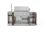 NewAge Outdoor Kitchens Outdoor Grill Island Stainless-Steel 5-Piece Cabinet Set with Sink, 1 Door, Grill Cabinet, Platinum Grill and Stainless Steel Countertop - (Liquid Propane) 